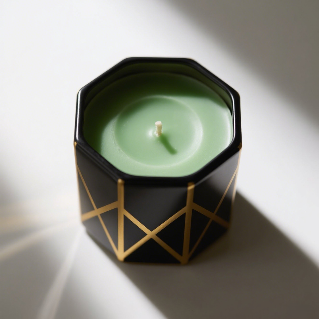 Gilded Night · Black & Gold Geometric Art Scented Candle