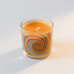 Psychedelic Vortex · Retro Swirl Glass Scented Candle