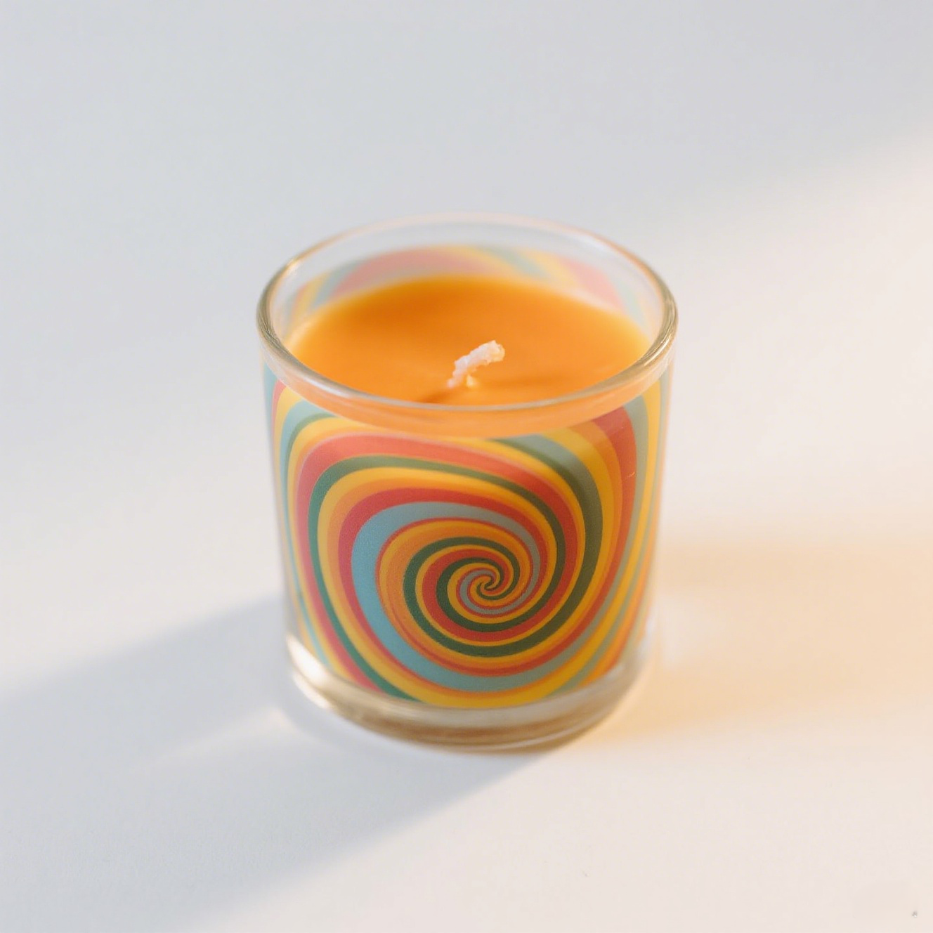 Psychedelic Vortex · Retro Swirl Glass Scented Candle