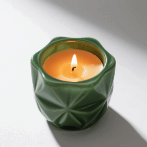 Secret Forest · Dark Green Geometric Ceramic Energy Candle