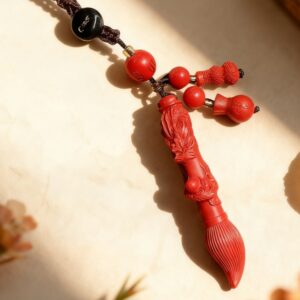 H175 Red Stone Pen Pendant Necklace